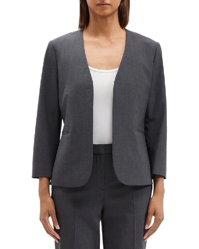Final Clearance Theory Lindrayia Wool-Blend Blazer