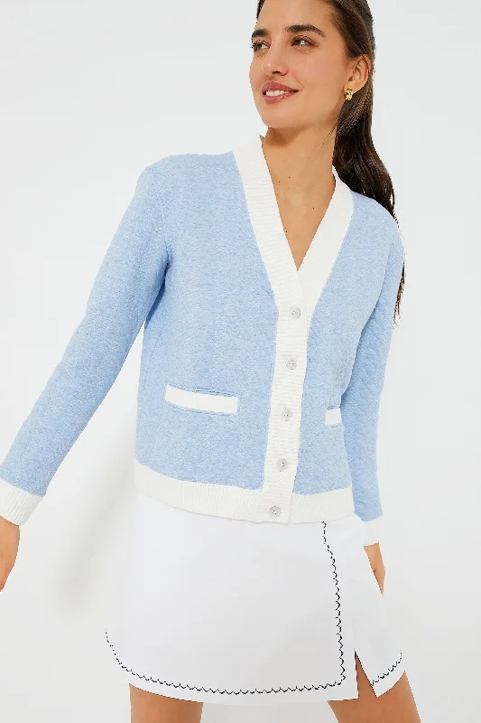 Chic Styles Light Blue Cable Charley Cardigan