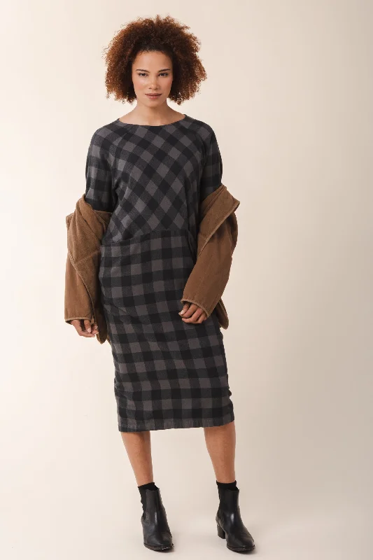 Women's Holiday Attire Fusion Dress in Graphite