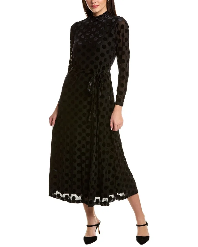 Flash Sale, Don't Miss Anne Klein Velvet Polka Dot Midi Dress