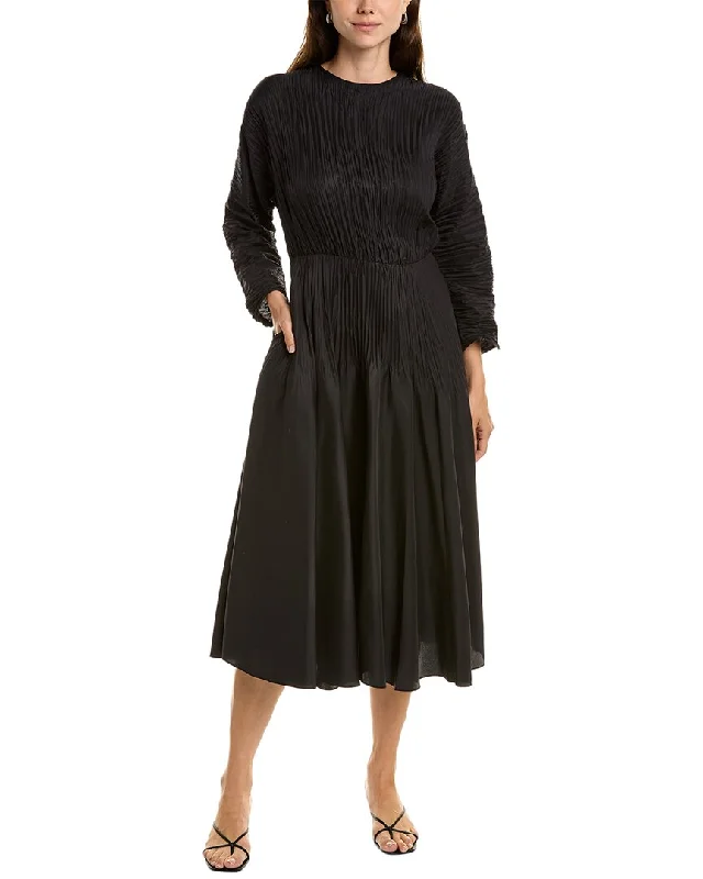 Wardrobe Refresh Vince Pleated Boatneck Dress