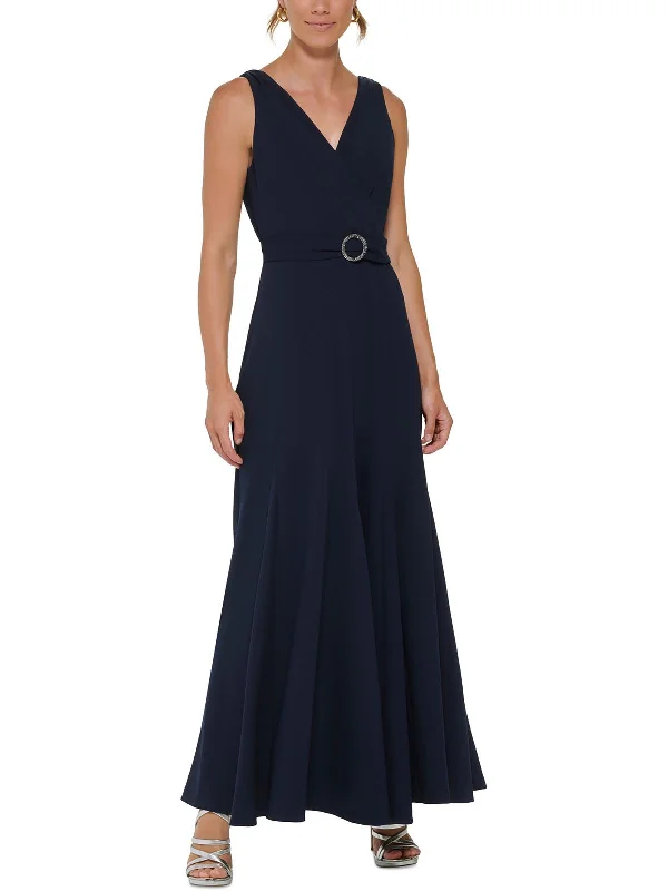 Chic Style Womens Crepe Long Evening Dress