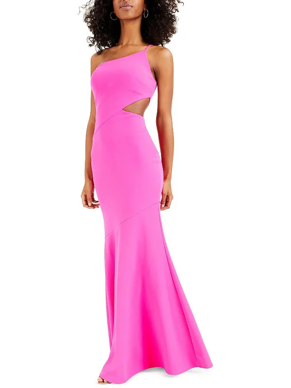 Versatile Wardrobe Essentials Womens Cut-Out One Shoulder Evening Dress