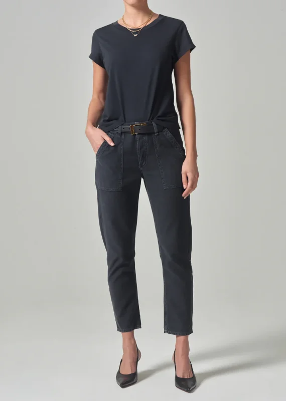 Forward Trendsetter LEAH CARGO PANT IN WASHED BLACK