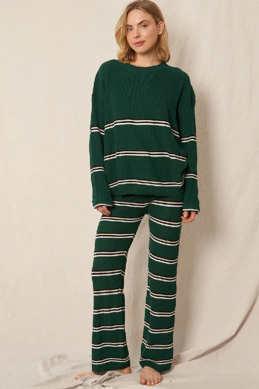 Best Seller STRIPED KNIT DRAWSTRING PANT