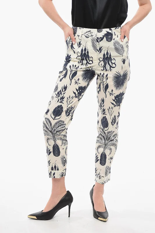 Trend Setting Wardrobe Parosh COPARD Cropped Pants with Floral Pattern