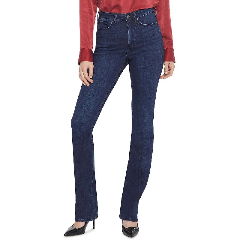 Feminine Elegant Petites Womens Slim High Rise Bootcut Jeans