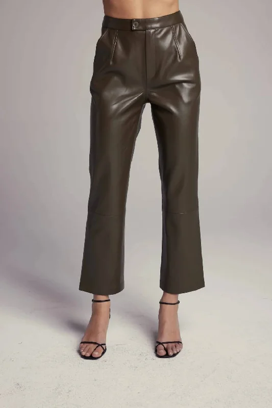 Luxury Comfort Rucker Vegan Leather Pant In Forest Night