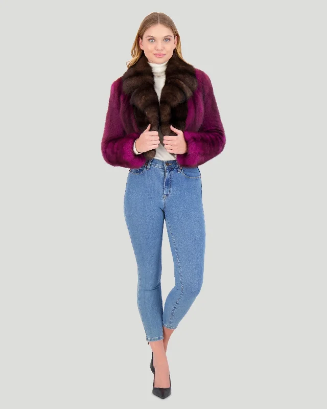 Budget-Friendly Fashion Sable Bolero with Tuxedo Collar